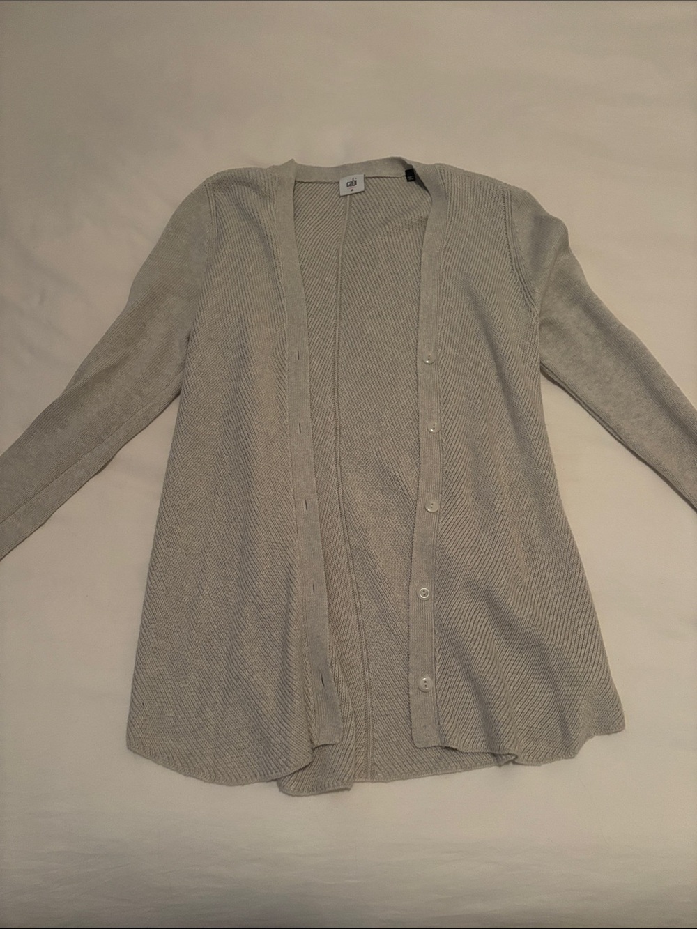 CAbi Light Gray Button-Front Women's Cardigan